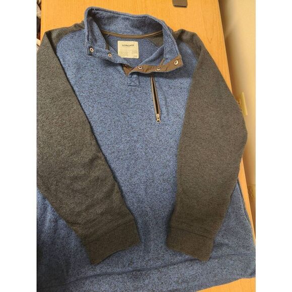 Sonoma 2X  Goods For Life® Supersoft Modern-Fit Button Mockneck Sweater Fleece P - Picture 4 of 6